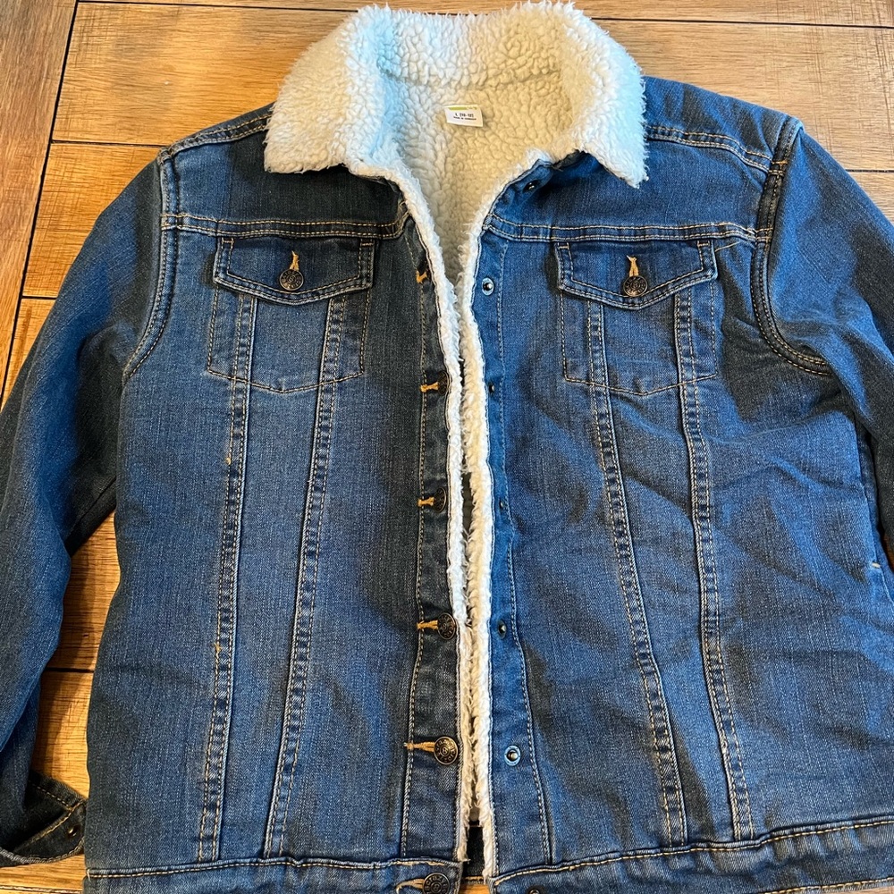 Denim fur jacket Crazy 8s size L 10-12